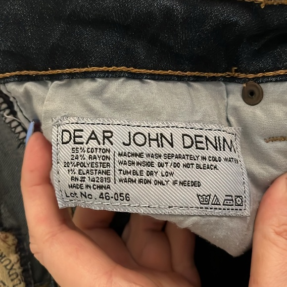 Dear John Denim Straight Leg Jeans, Size 27P/4P, Dark Blue Denim - Picture 8 of 8